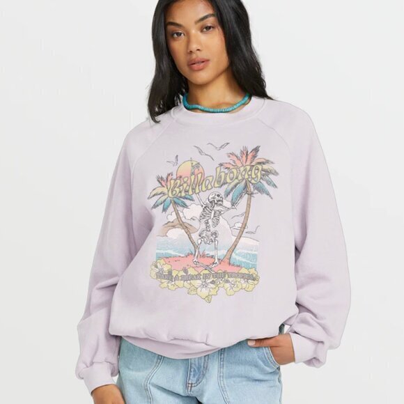 Billabong Tops - Billabong The Waves Crew Sweatshirt In Ameythst Smoke, NWOT